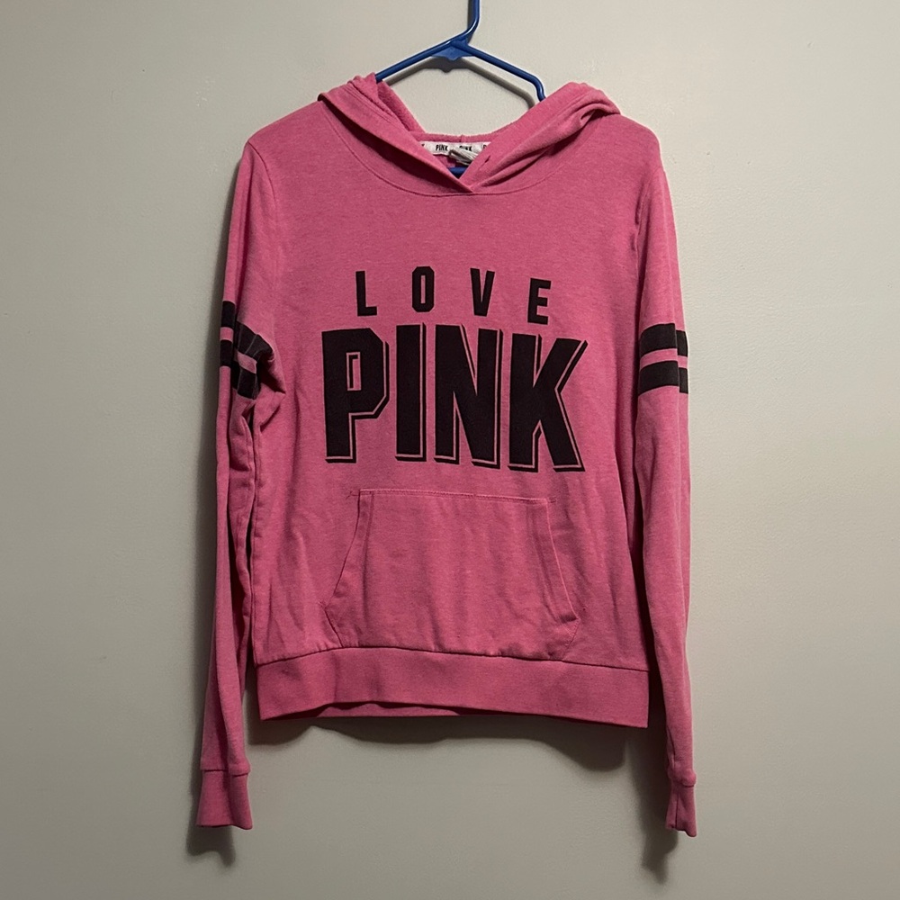Victoria's Secret Love Pink Hoodie Sweater Medium Hood